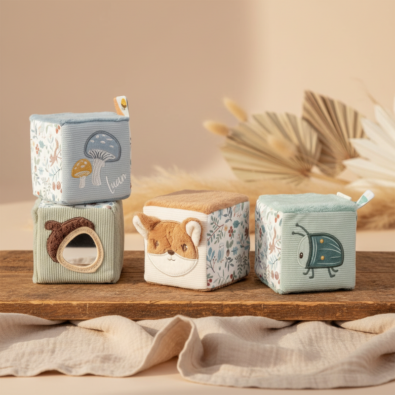 Lot de cubes en tissu Amis de la Forêt