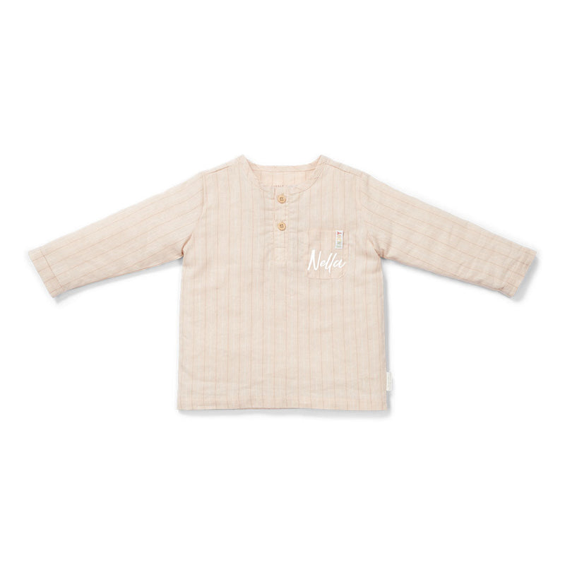 T-shirt manches longues Sand Stripes – T-shirt enfant effet lin