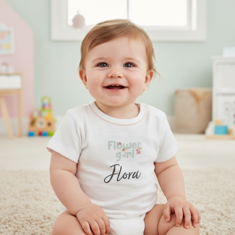 T-shirt Fille d'honneur blanc – T-shirt enfant à motif floral