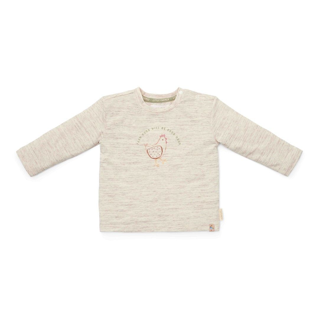 T-shirt manches longues crème - Little Farm | Little Dutch