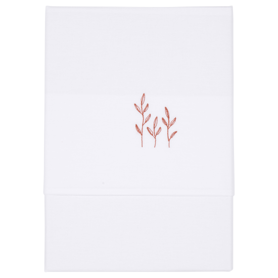 Drap de lit enfant brodé Wild Flowers Rust 110 x 140 cm | Little Dutch