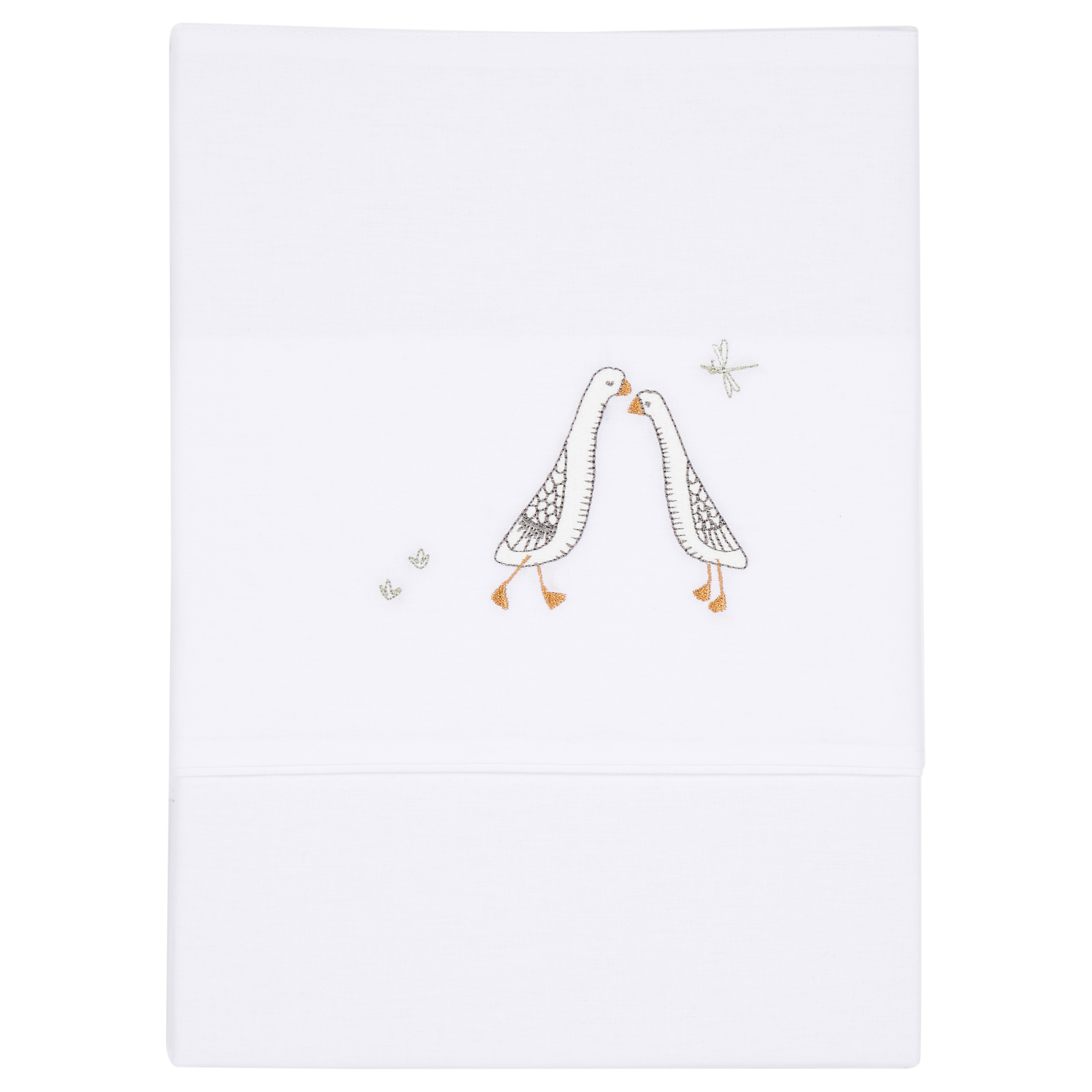 Kinderbettlaken Little Goose bestickt 110 x 140 cm | Little Dutch