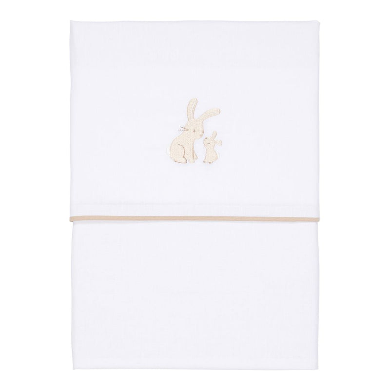 Drap de berceau brodé Baby Bunny 110 x 140 cm | Little Dutch