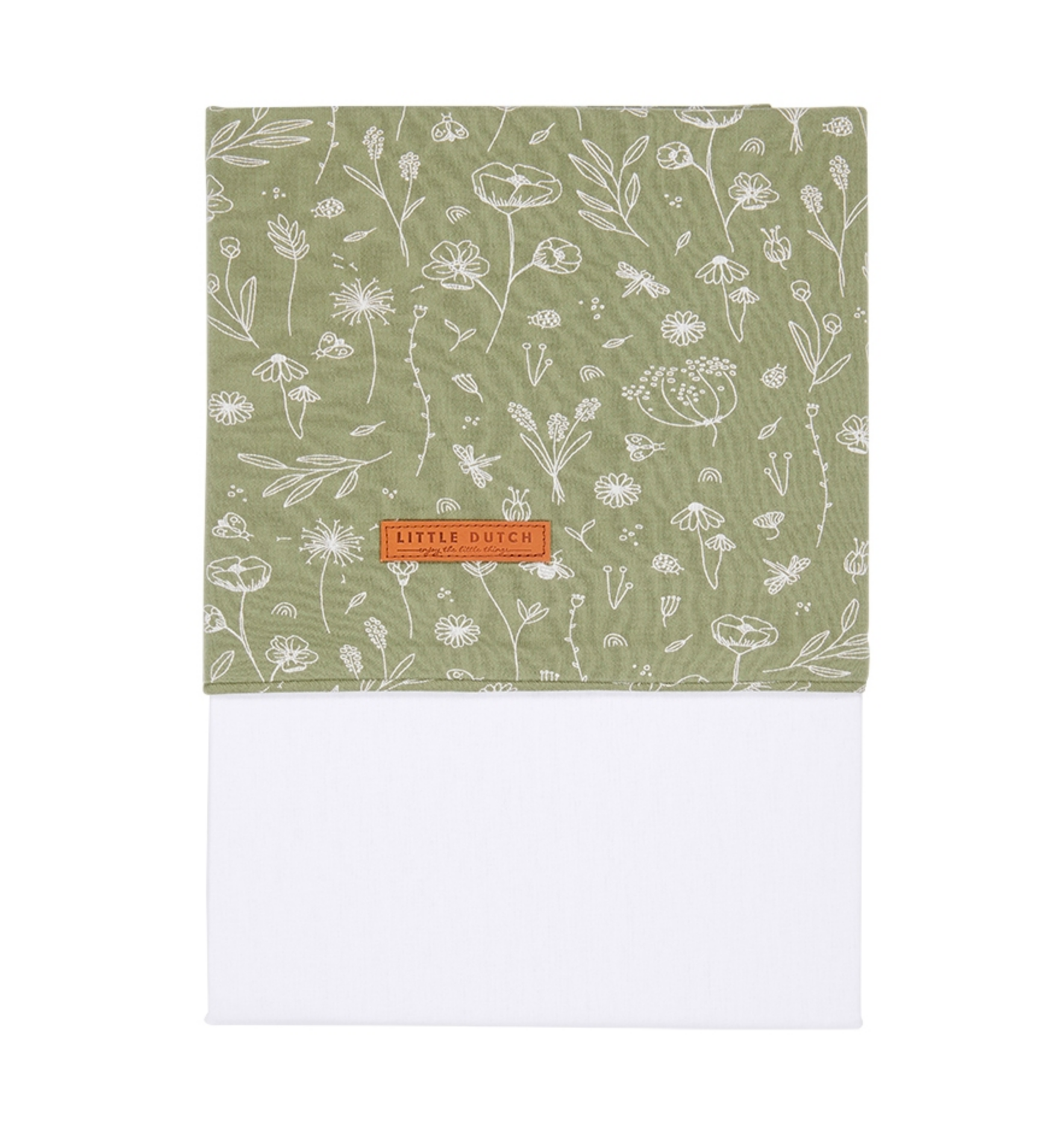 Drap de lit Wild Flowers Olive, Little Dutch