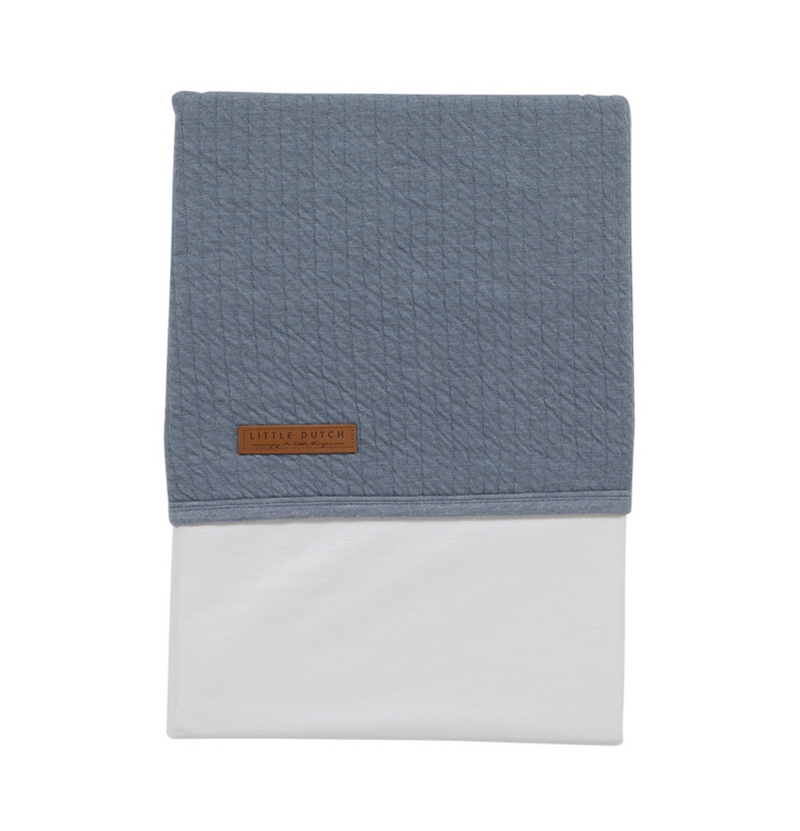 Drap-housse pur, bleu | Little Dutch