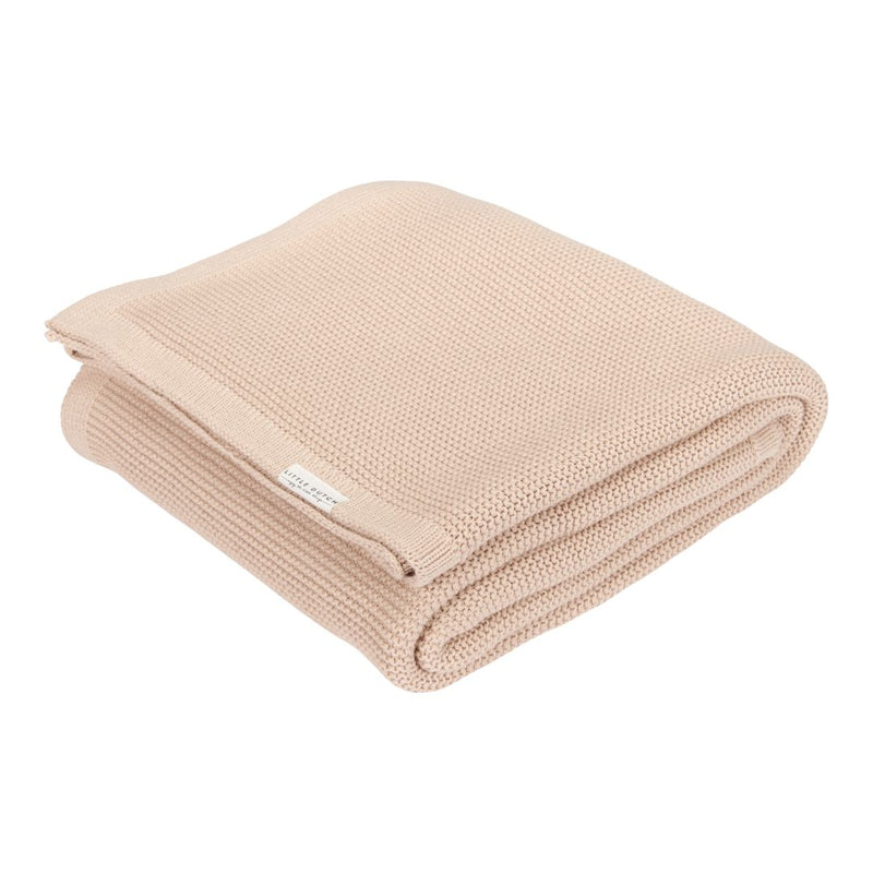 Couverture de berceau tricotée beige | Little Dutch