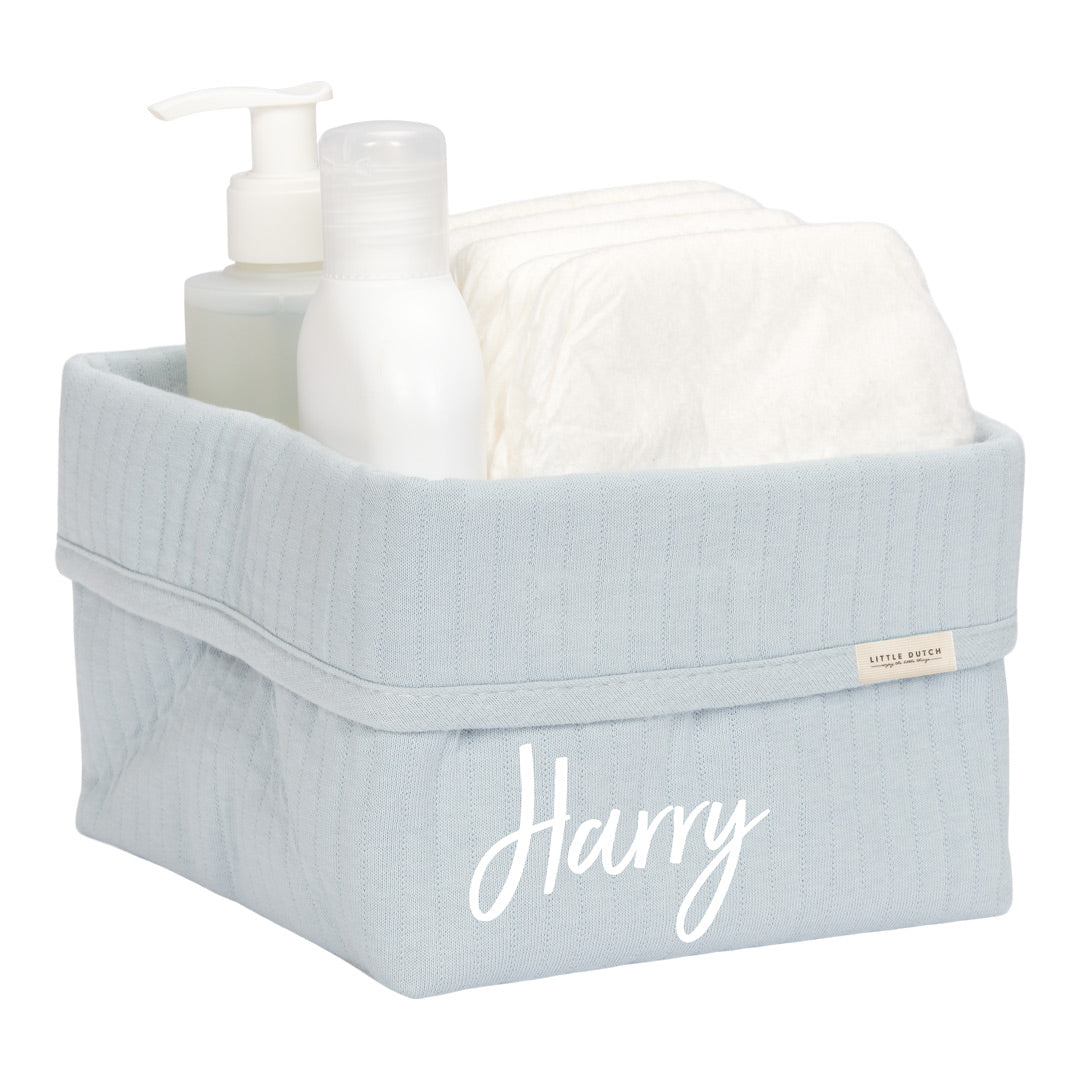 Pure Soft Blue nursing basket, small | Little Dutch