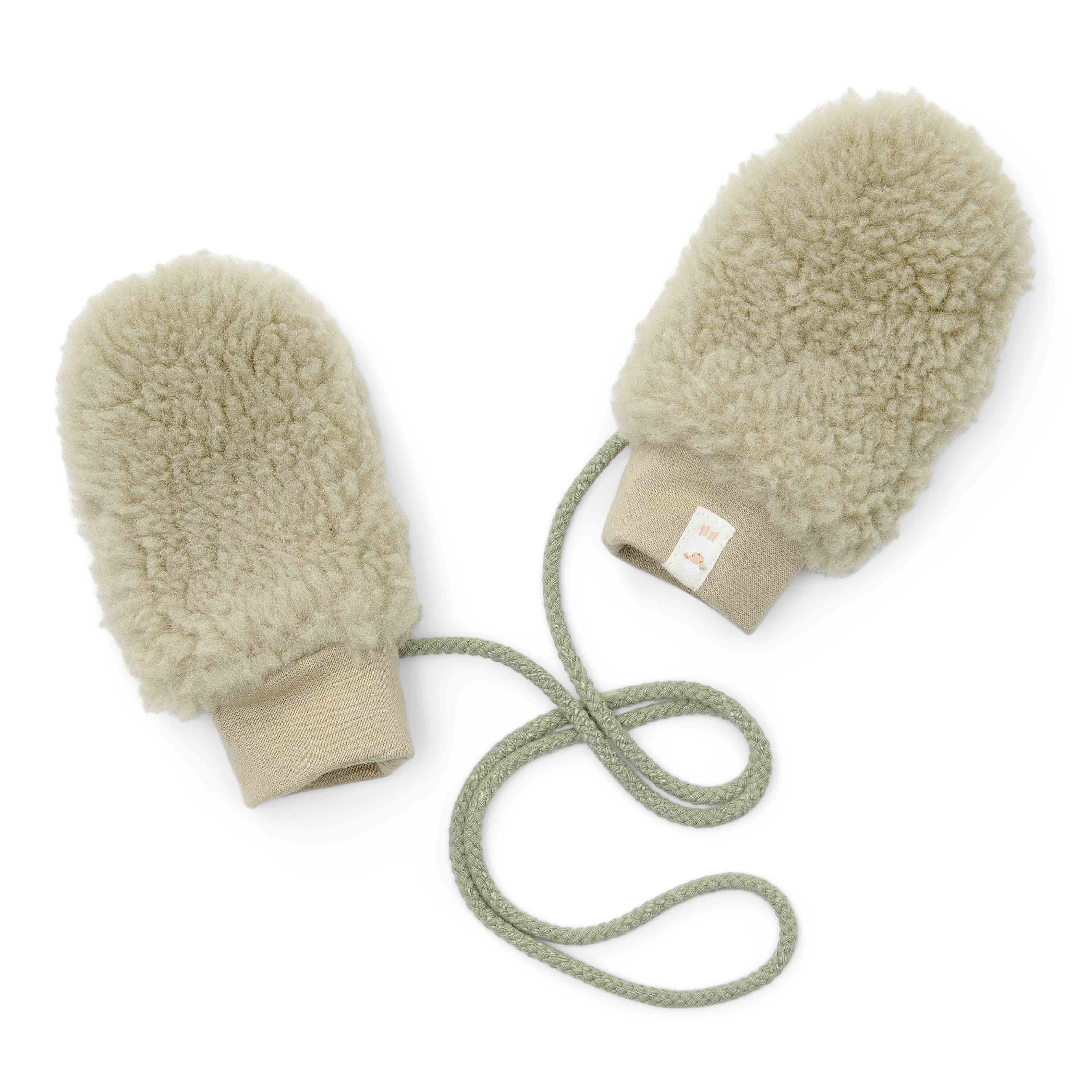 Teddy Fäustlinge Soft Green – Weiche Babyhandschuhe für Neugeborene