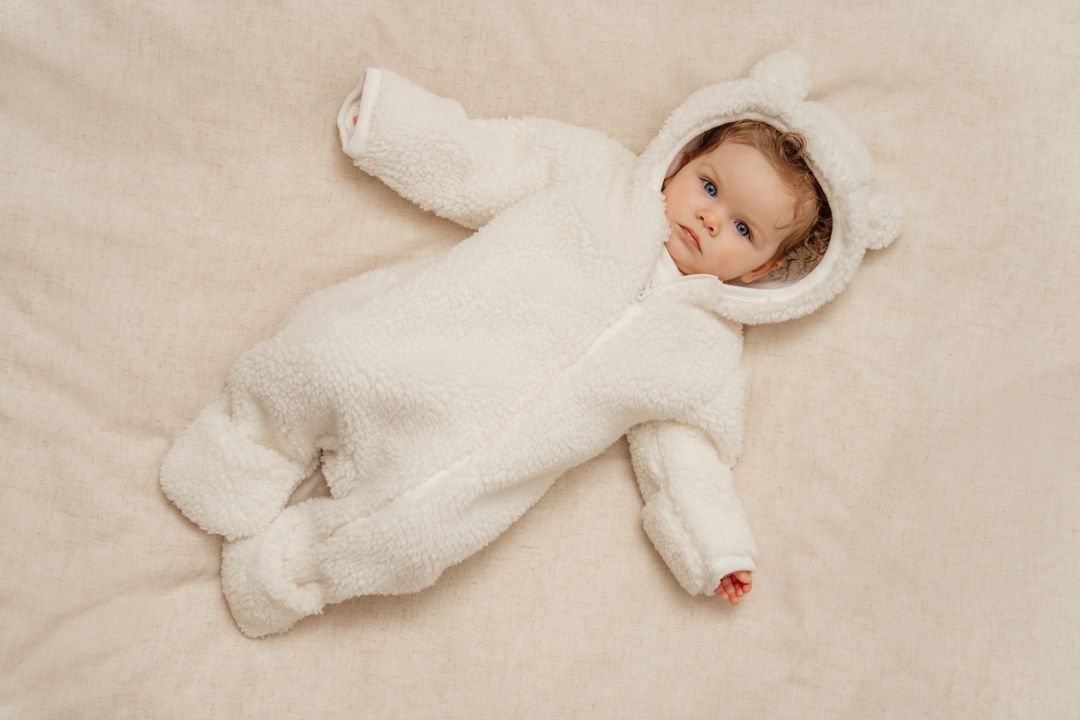 Grenouillère en peluche Baby Bunny, blanc cassé | Little Dutch