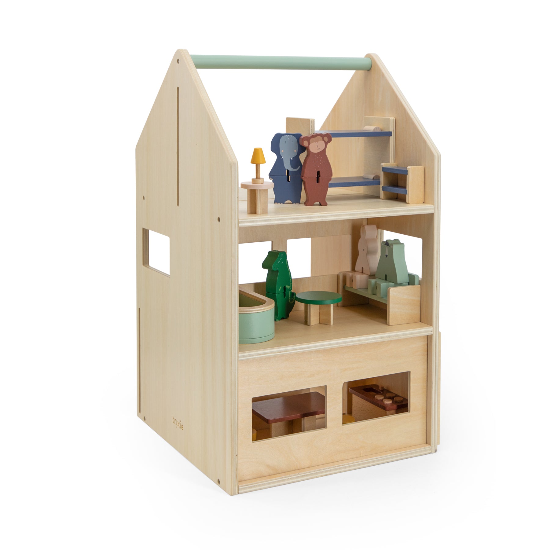Maison de jeu en bois avec accessoires - Trixie | Article de second choix pour une 2ème vie