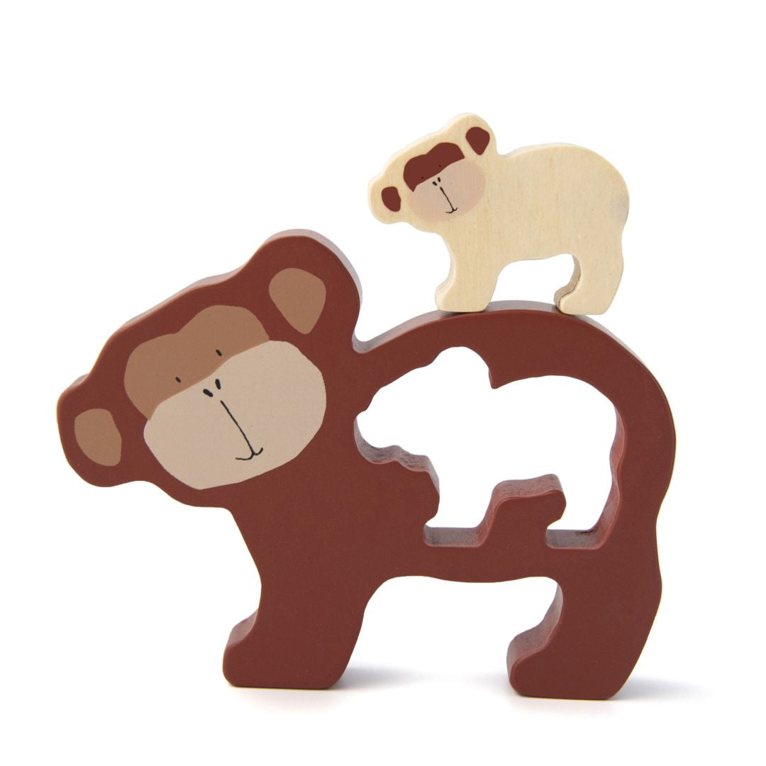 Puzzle en bois pour bébé – M. Singe | Trixie