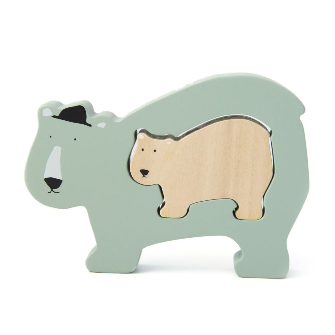 Puzzle en bois pour bébé – Monsieur Ours Polaire | Trixie