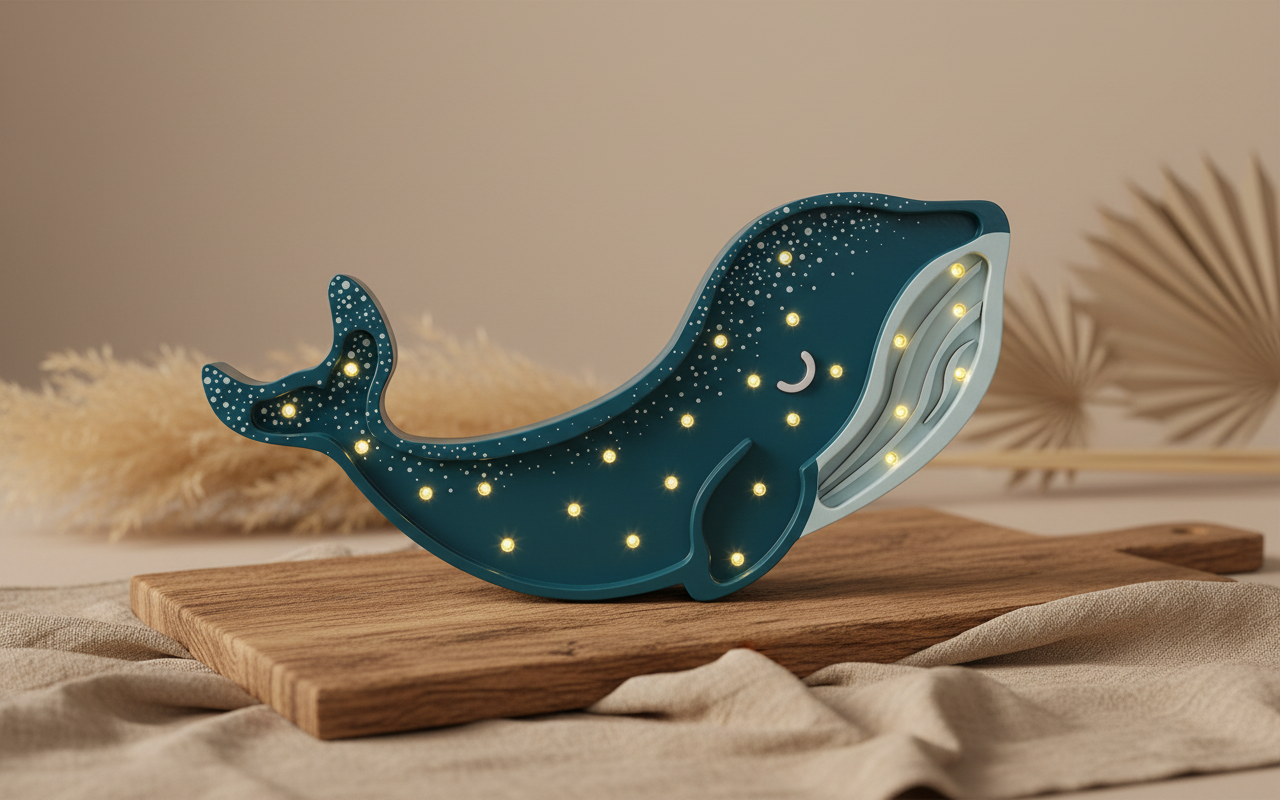 Lampe baleine, turquoise galaxie | Little Lights