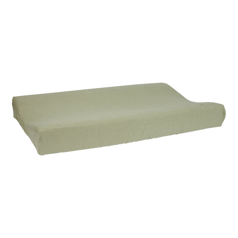 Housse de matelas à langer en mousseline – Olive pur | Little Dutch