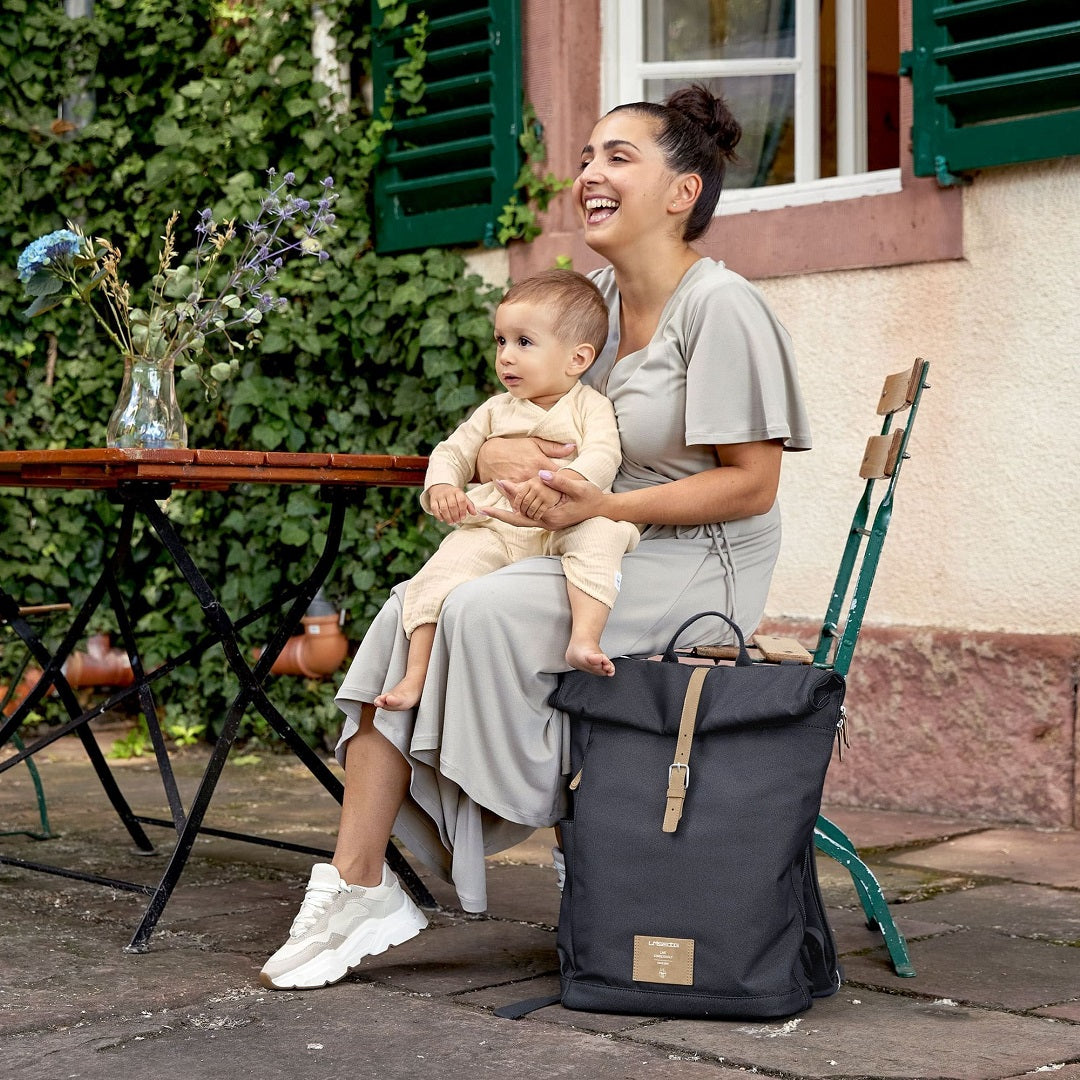 Sac à dos à langer - Sac à dos à roulettes, bleu denim (édition limitée) | Lässig