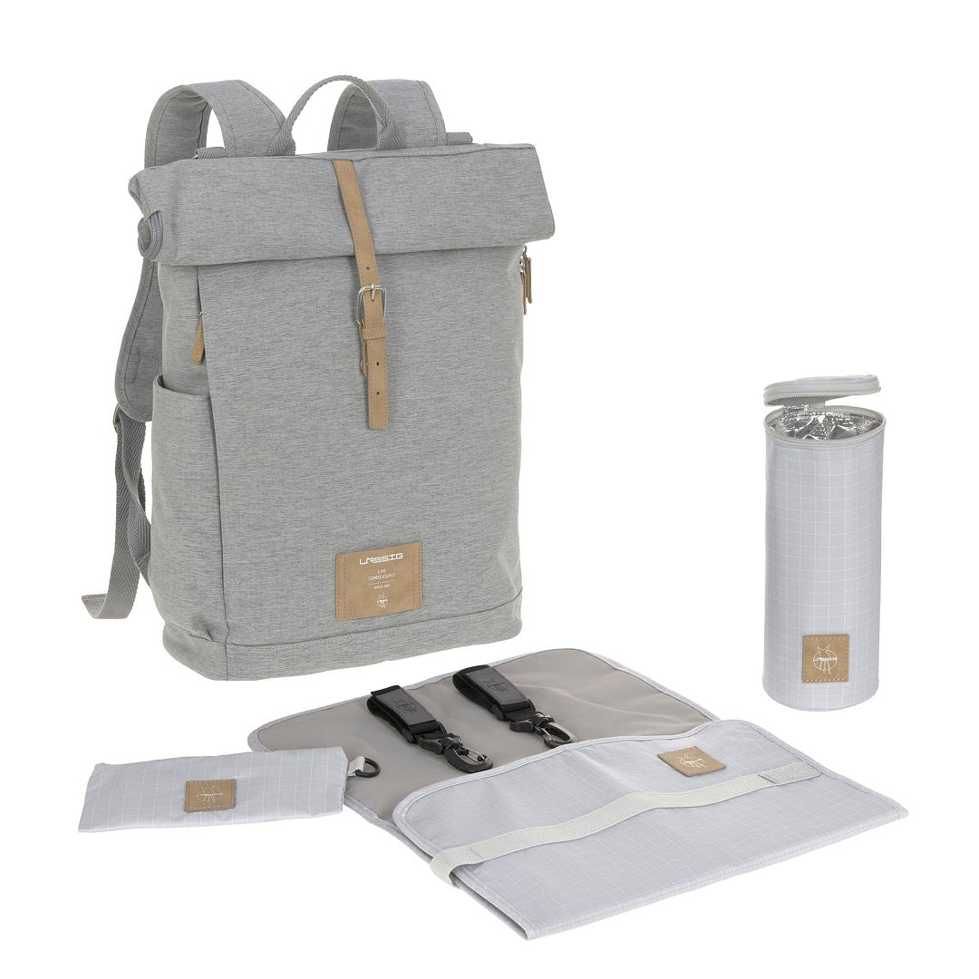 Sac à dos à langer - Sac à dos à roulettes, Grey Mélange (édition limitée) | Lässig