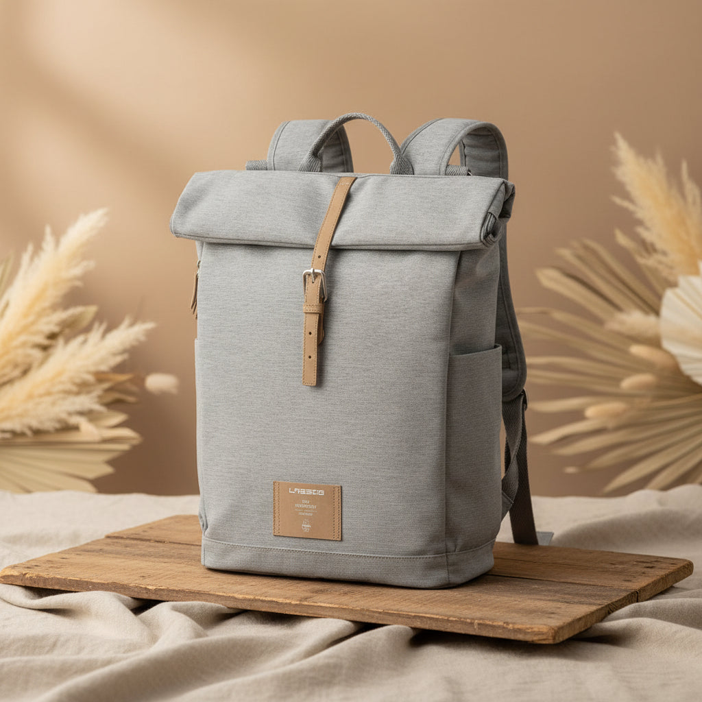 Sac à dos à langer - Sac à dos à roulettes, Grey Mélange (édition limitée) | Lässig