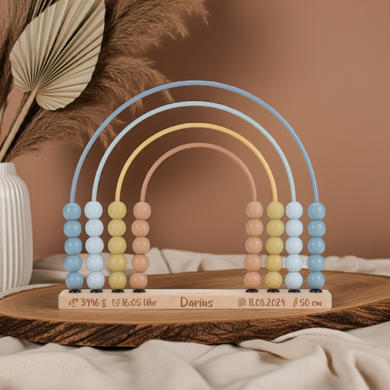 Rainbow Abacus Forest Friends Blue – Wooden Educational Toy