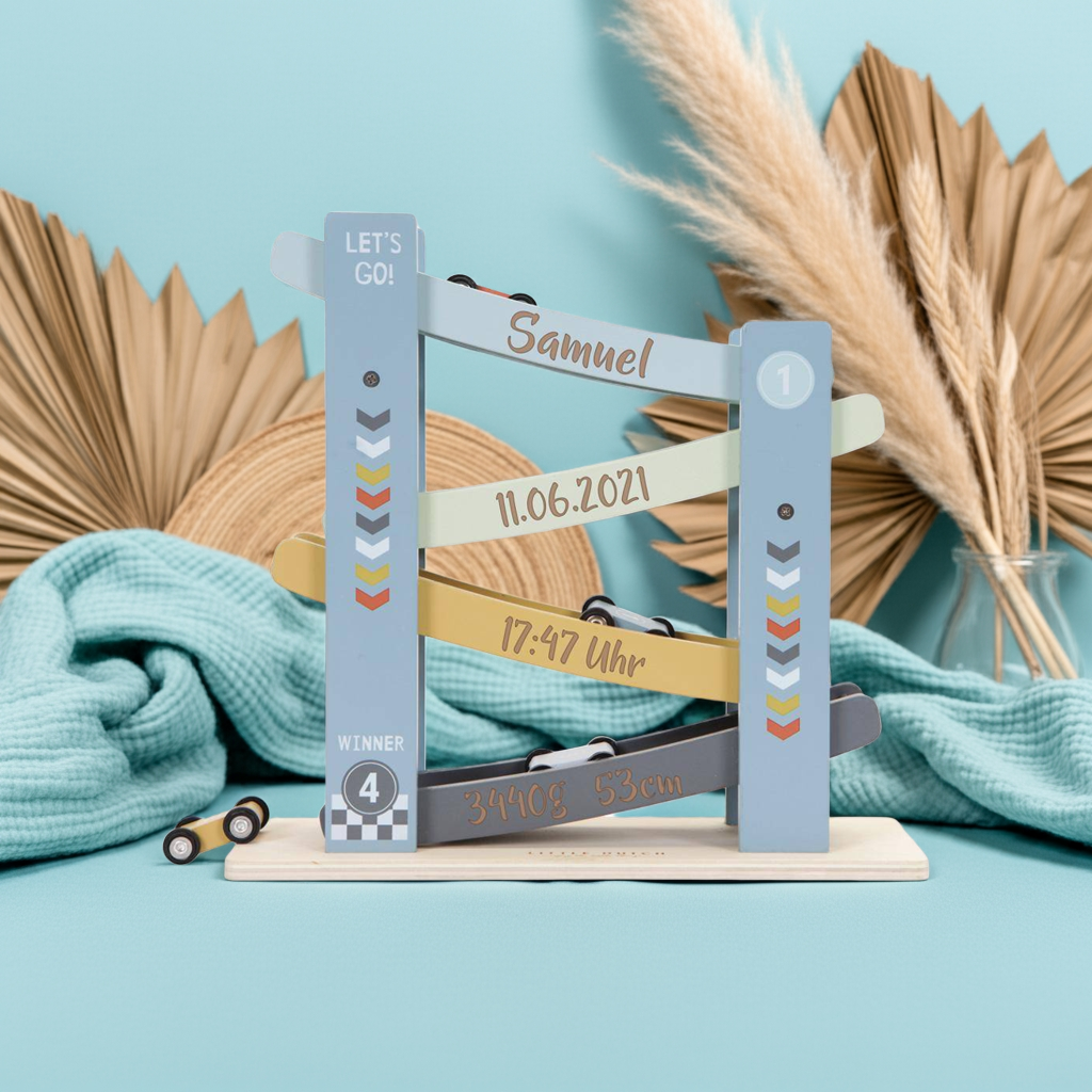 Circuit de billes personnalisé pour une naissance – cadeau unique avec prénom
