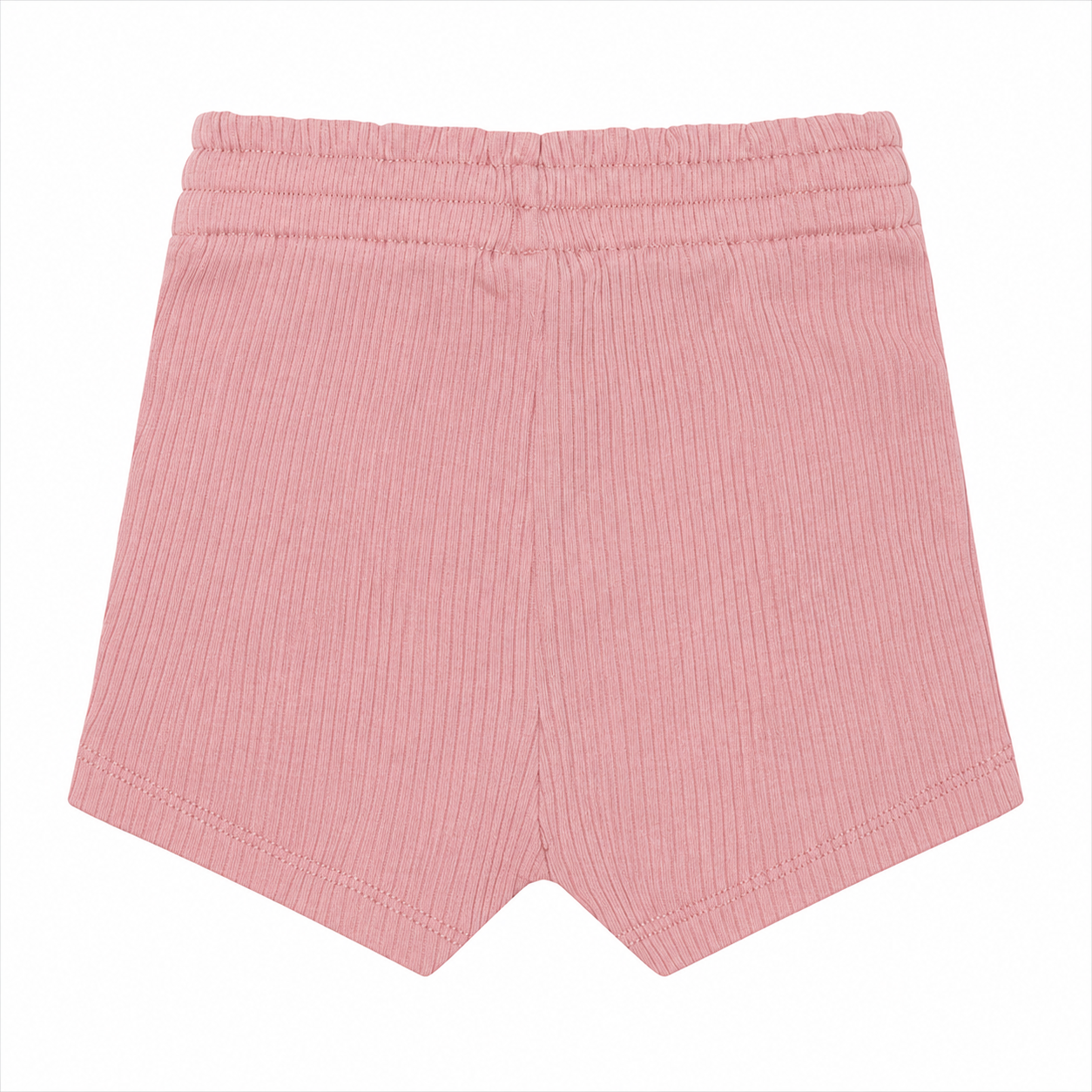 Kinder Shorts Vintage Pink Gr. 74 aus Bio-Baumwolle Rückansicht mit weicher Rippstruktur
