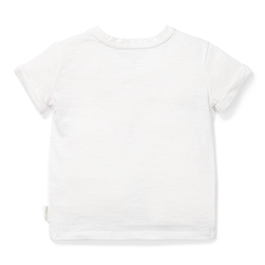 Rückseite eines weißen Kinder T-Shirts Little Farm mit Kurzarm für Mädchen und Jungen