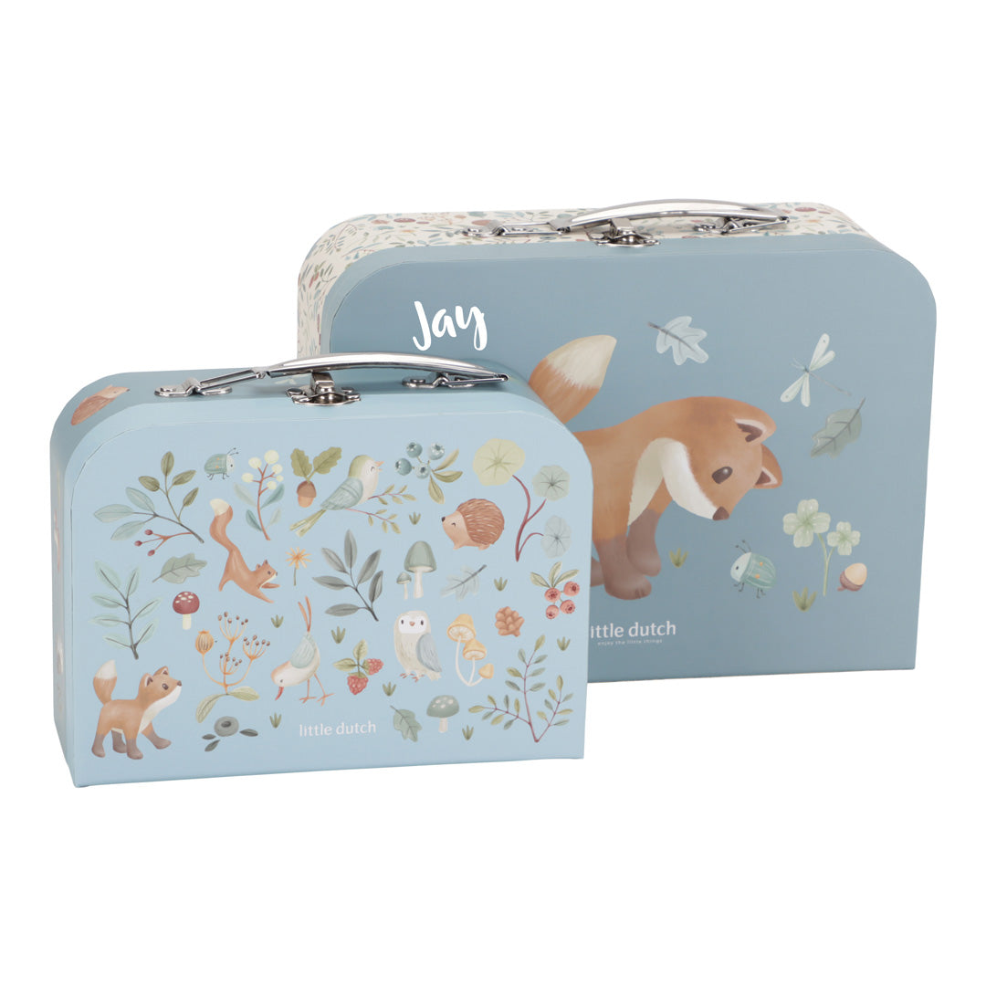 Ensemble de valises personnalisé avec nom en bleu