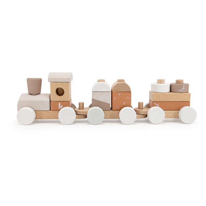 Train en bois à empiler Nougat de Label Label – Train à empiler et jouet de motricité pour la naissance
