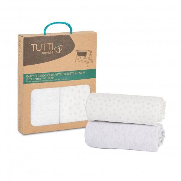 Ensemble de 2 draps cododo, blanc/gris | Cozee