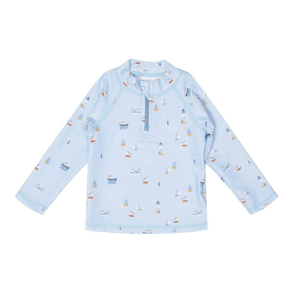 Maillot de bain manches longues Sailors Bay Blue, taille 98/104 | Little Dutch