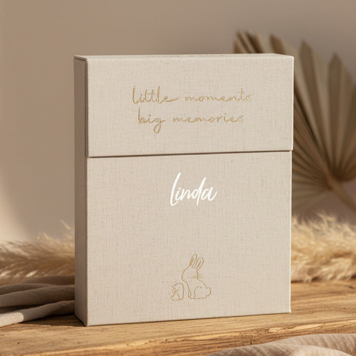 Meilensteinkarten Baby personalisiert für Fotos, Erinnerungen und wichtige Entwicklungsschritte im ersten Lebensjahr – hochwertiges Geschenk zur Geburt von Schmatzepuffer.