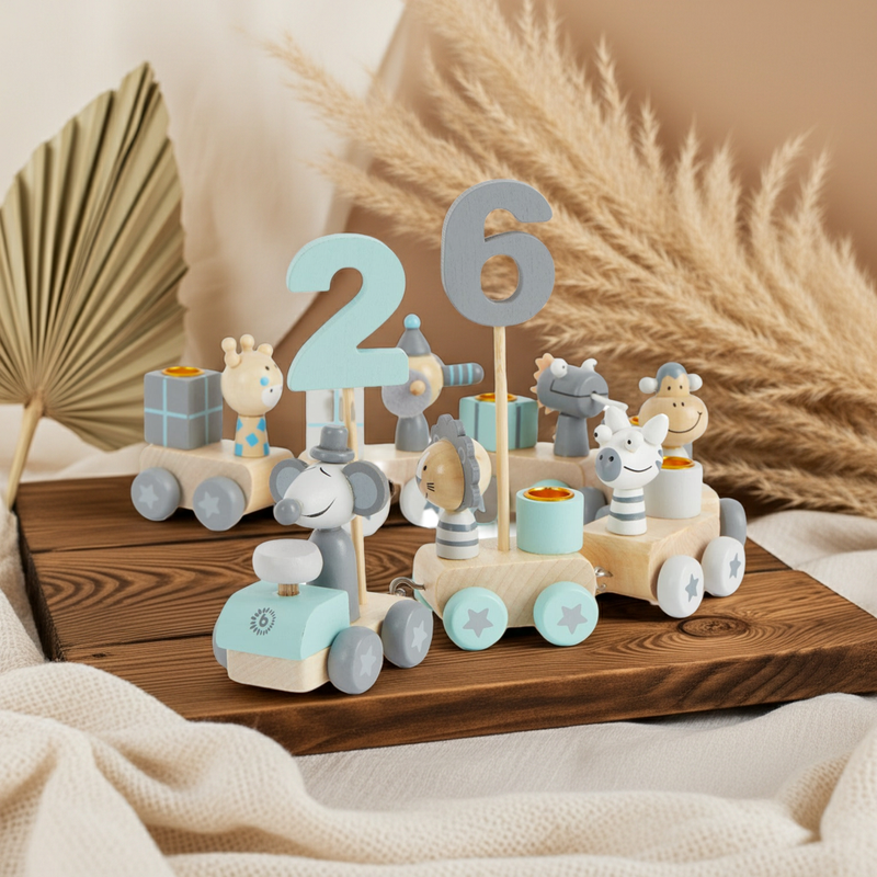 Train d'anniversaire en bois 0-99 ans | Schmatzepuffer