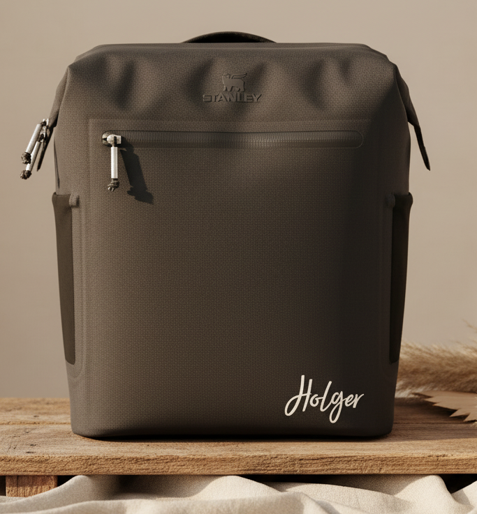 Personalisierte Kuehltasche mit Namen fuer Picknick, Camping, Ausfluege und den Transport von gekuehlten Getraenken und Lebensmitteln