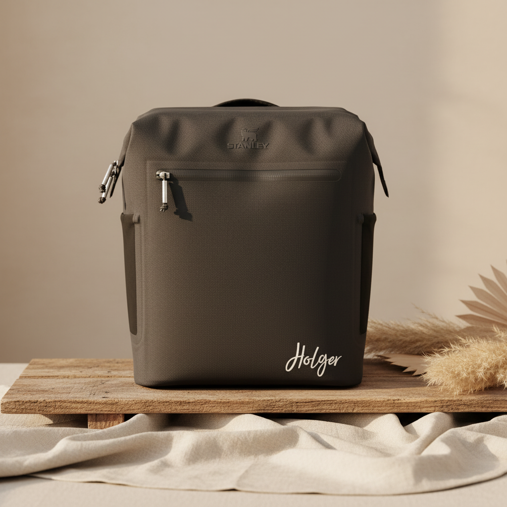 Personalisierte Kuehltasche mit Namen fuer Picknick, Camping, Ausfluege und den Transport von gekuehlten Getraenken und Lebensmitteln