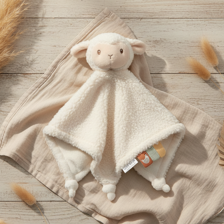 Weiches Schnuffeltuch Schaf für Babys mit kuscheligem Stoff und beruhigendem Schmusetuch für Geborgenheit, Einschlafen und erste Kuschelmomente