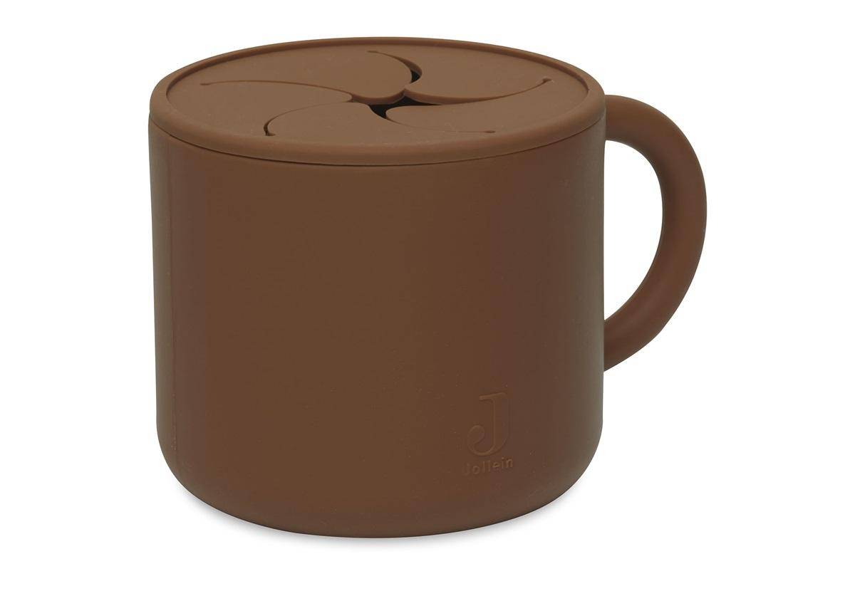 Gobelet à snack silicone - caramel | Jollein