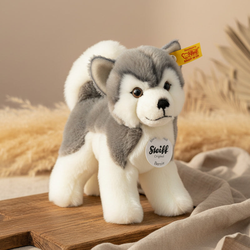 Peluche Husky Bernie, 17 cm, gris/blanc | Steiff