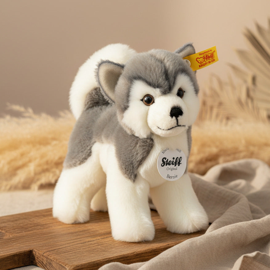 Peluche Husky Bernie, 17 cm, gris/blanc | Steiff