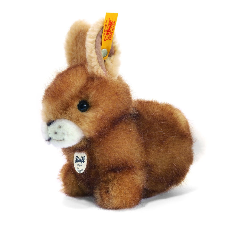 Peluche lapin Hoppel 14 cm assis, marron | Steiff