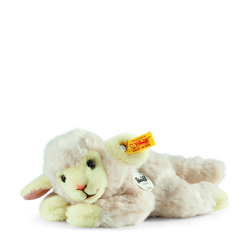 Agneau Steiff Linda, 22 cm, couché, laine blanche