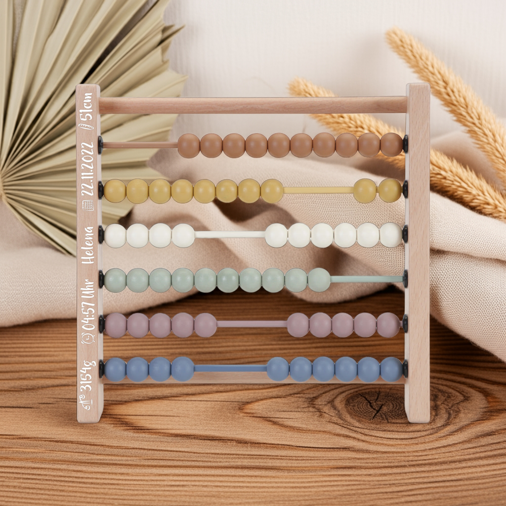 Règle à calcul, abaque vintage en bois | Jouet éducatif pour enfants