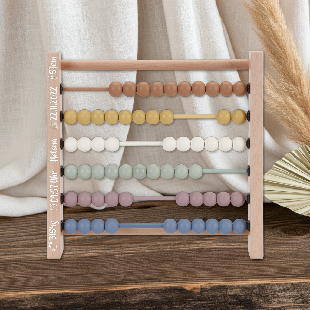 Règle à calcul, abaque vintage en bois | Jouet éducatif pour enfants
