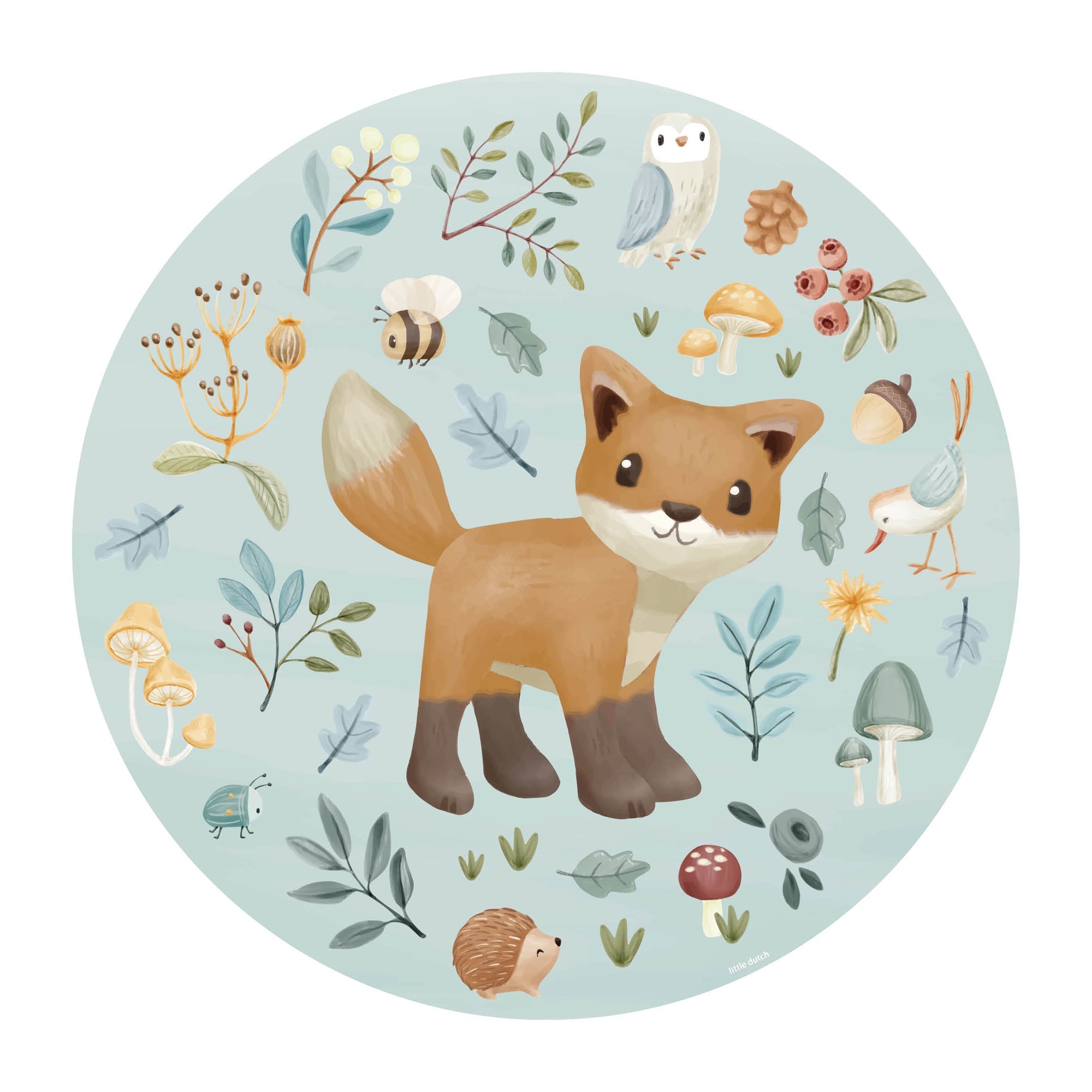 Papier peint intissé rond « Forest Friends » | Little Dutch